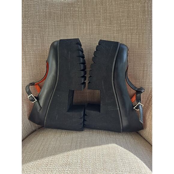 HOT TOPIC Pumpkin Platforms Shoes Jack O'Lantern Mary Jane Goth Platforms Sz 10 - Picture 3 of 5